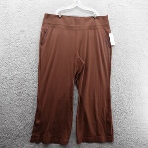 NWT Athleta Venice High Rise Split‎ Leg Pants 3X Brown Womens Stretch Athleisure